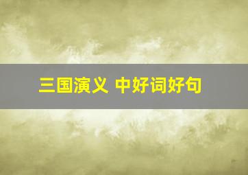 三国演义 中好词好句